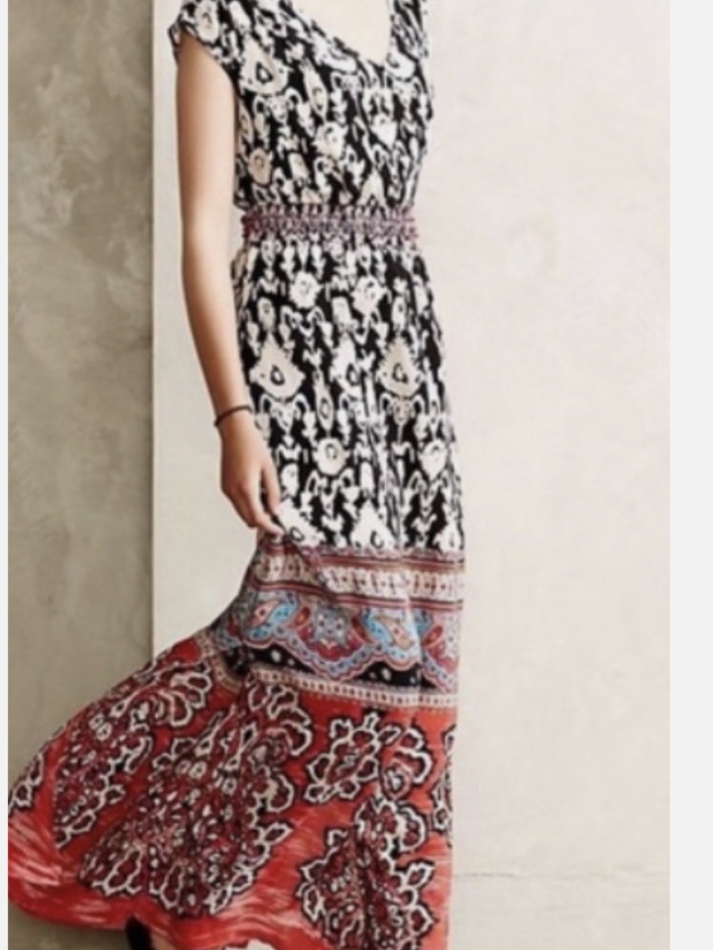 Anthropologie Vanessa Virginia Chennai Beaded Lined Maxi Dress